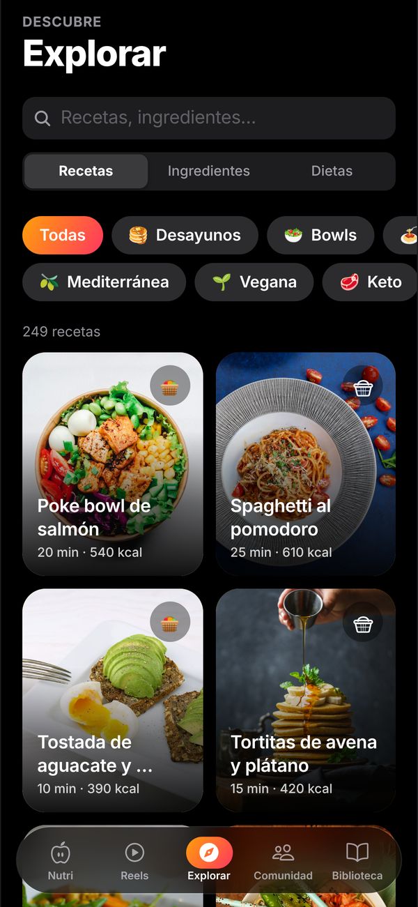 Explorador de recetas de JAN